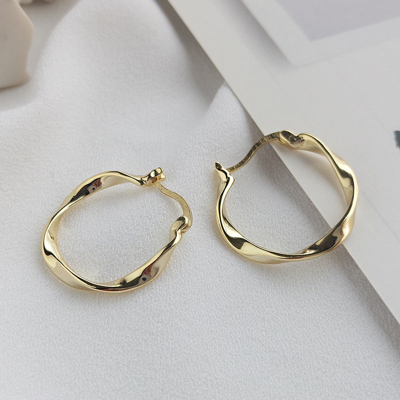 CrownJewel Sterling Silver Vintage Hoop Earrings