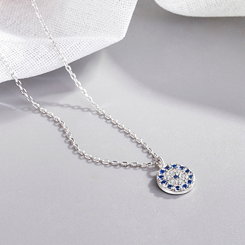 CrownJewel Sterling Silver S925 Devil's Eye Necklace Women's Pendant Non-Fading Necklace