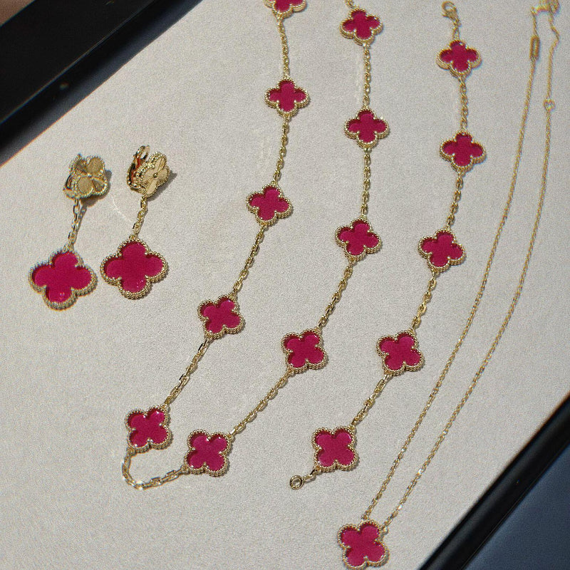 5 motif yellow gold bracelet