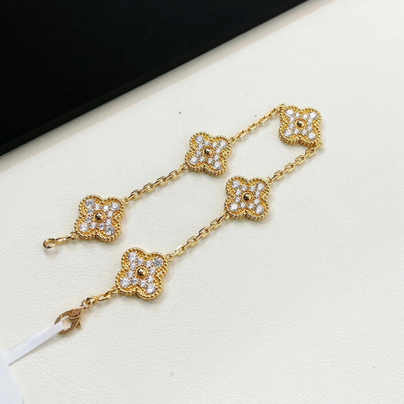 Classic clover bracelet 5 motifs diamond