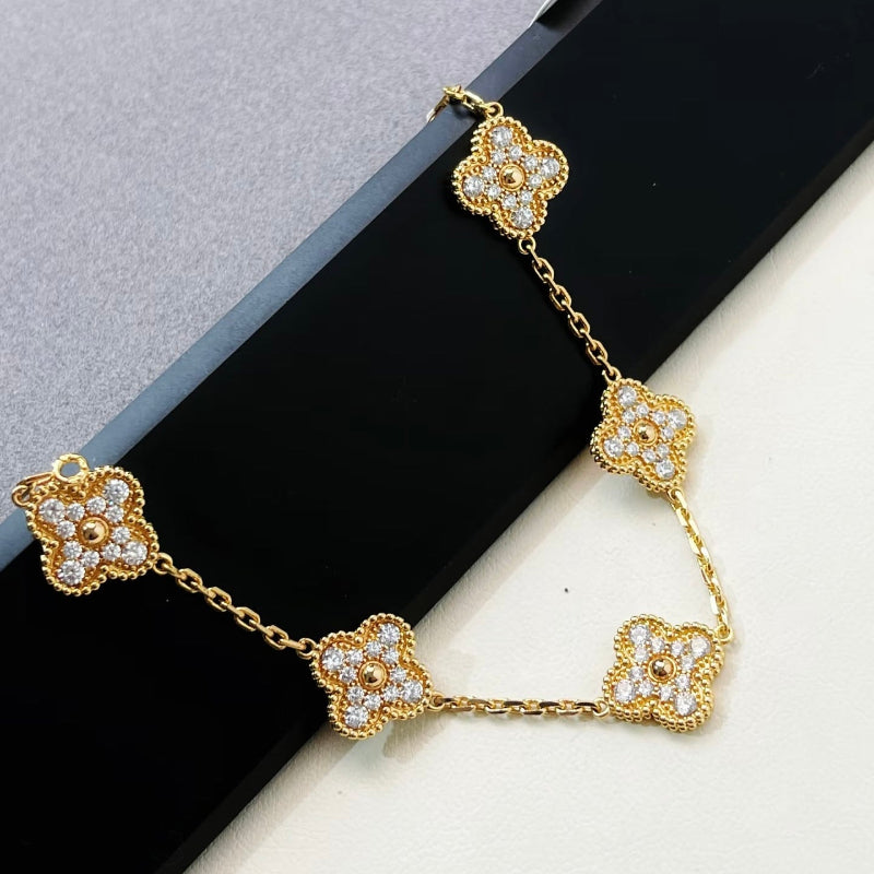 Classic clover bracelet 5 motifs diamond