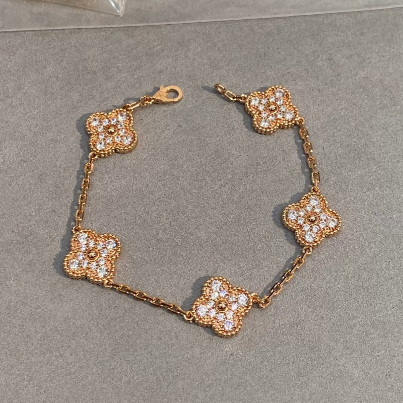 Classic clover bracelet 5 motifs diamond