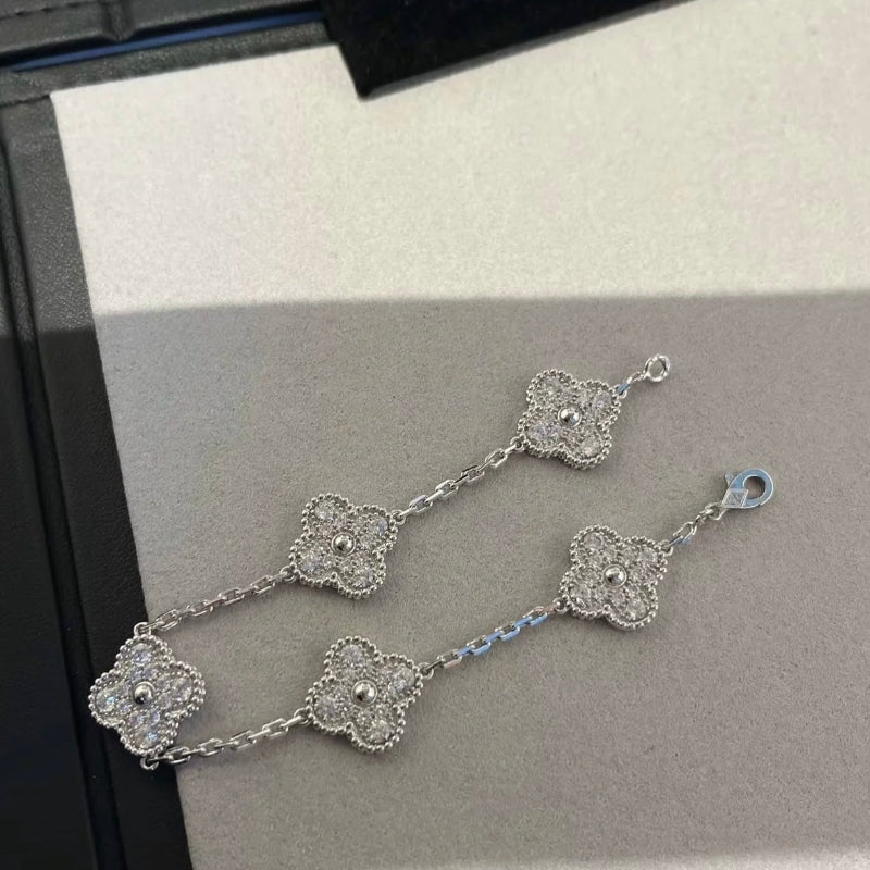 Classic cover bracelet 5 motifs diamond