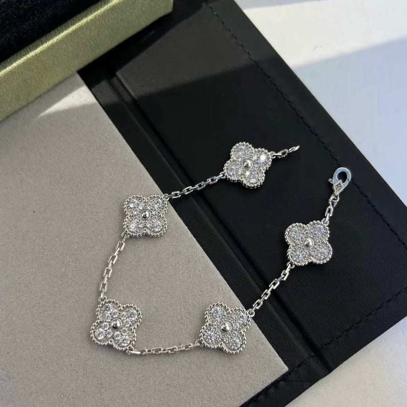 Classic cover bracelet 5 motifs diamond