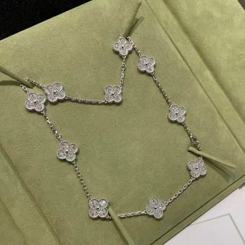 Classic clover necklace 10 motifs yellow gold diamond