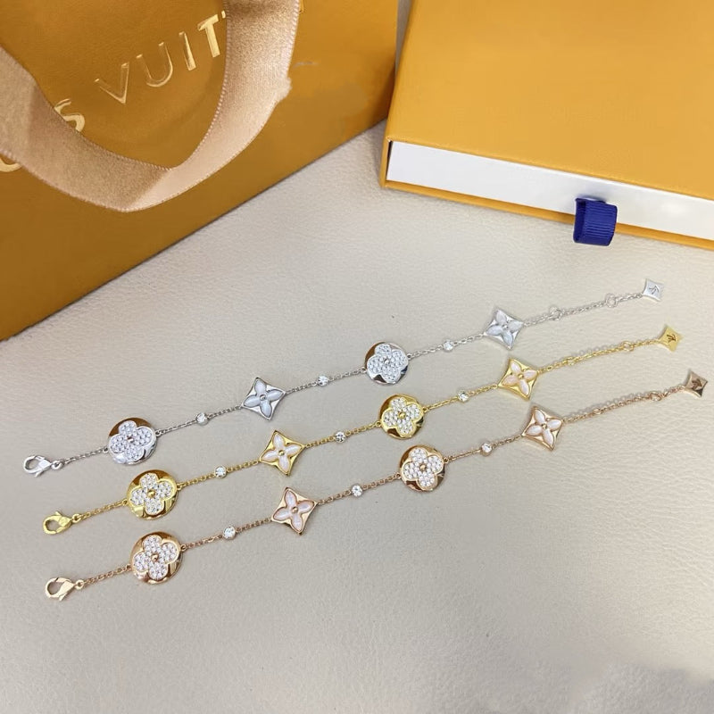 Color Blossom Bracelet mother of pearl with diamonds
