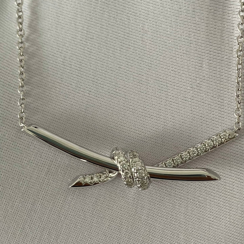 V gold 18K high version KNOT diamond necklace