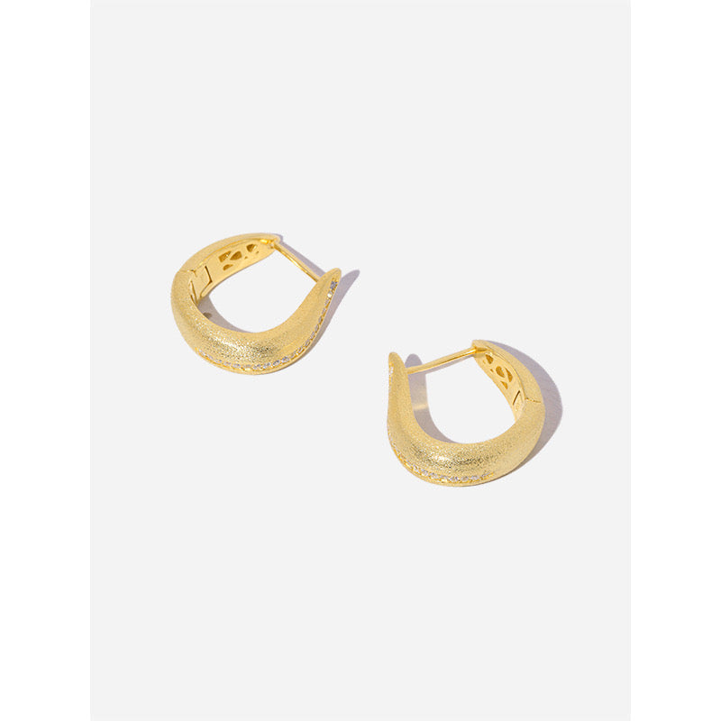 Pendientes geométricos versátiles en forma de U de plata de ley 925 Crownjewel