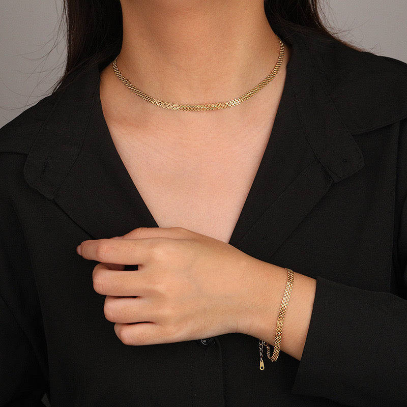 CrownJewel sterling silver Hollow Braided tennis Necklace