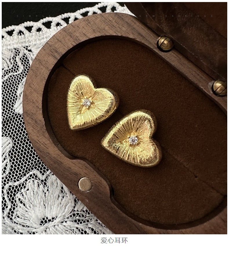 Pendientes de amor de plata de ley 925 CrownJewel