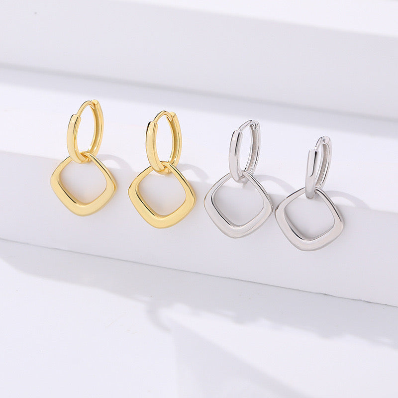 925 Sterling Silver Circle Geometric Earrings