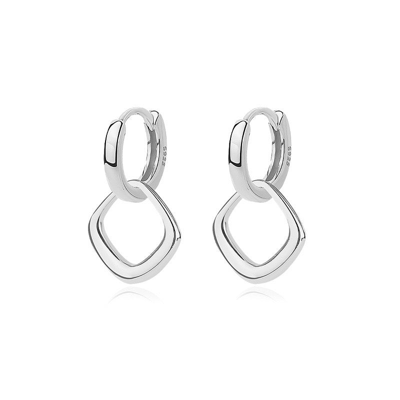 925 Sterling Silver Circle Geometric Earrings