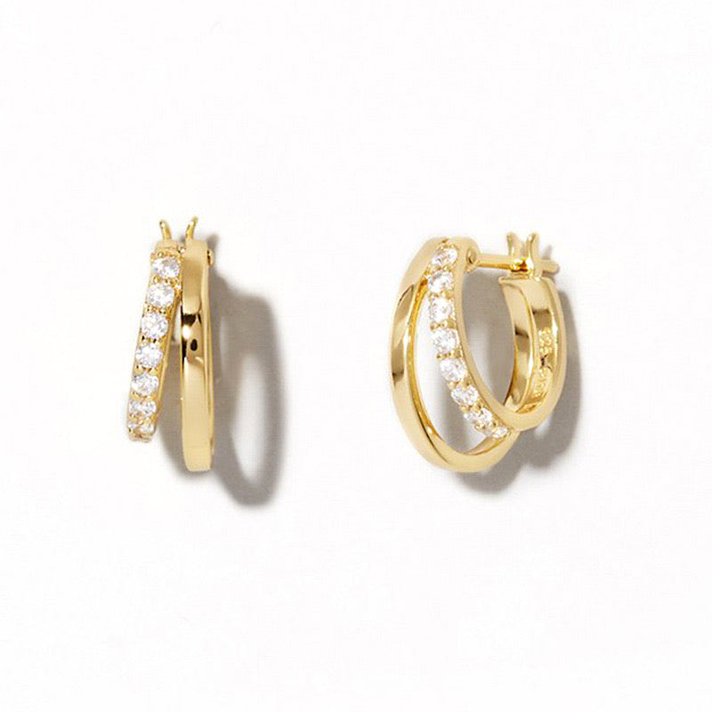 925 sterling silver double hoop earrings
