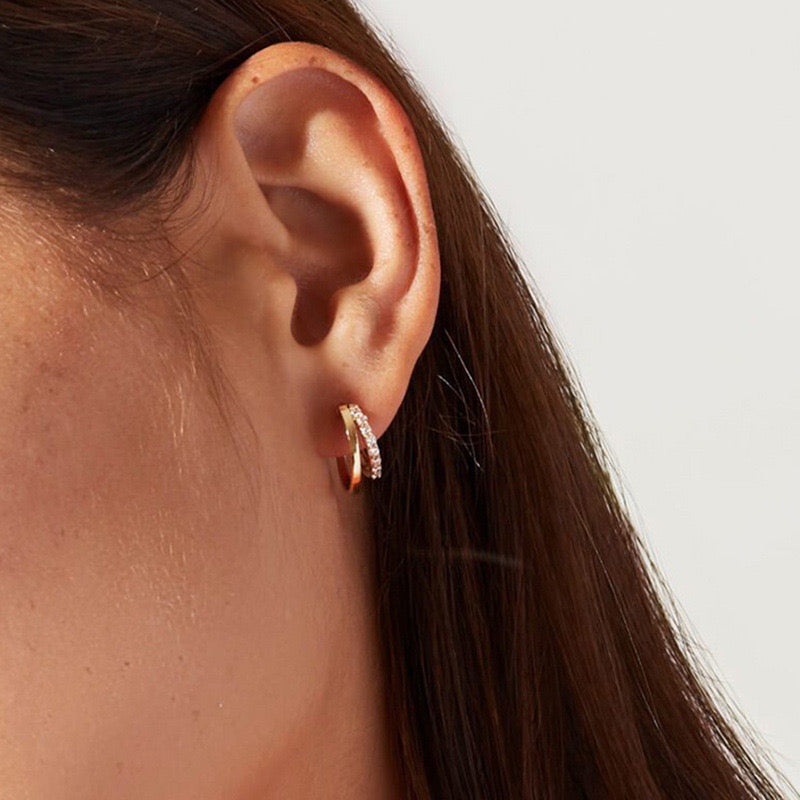 925 sterling silver double hoop earrings