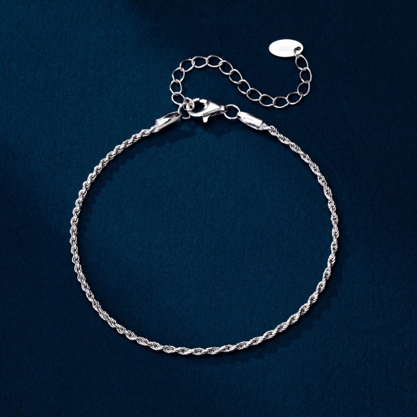 925 sterling silver hemp rope chain braided chain bracelet