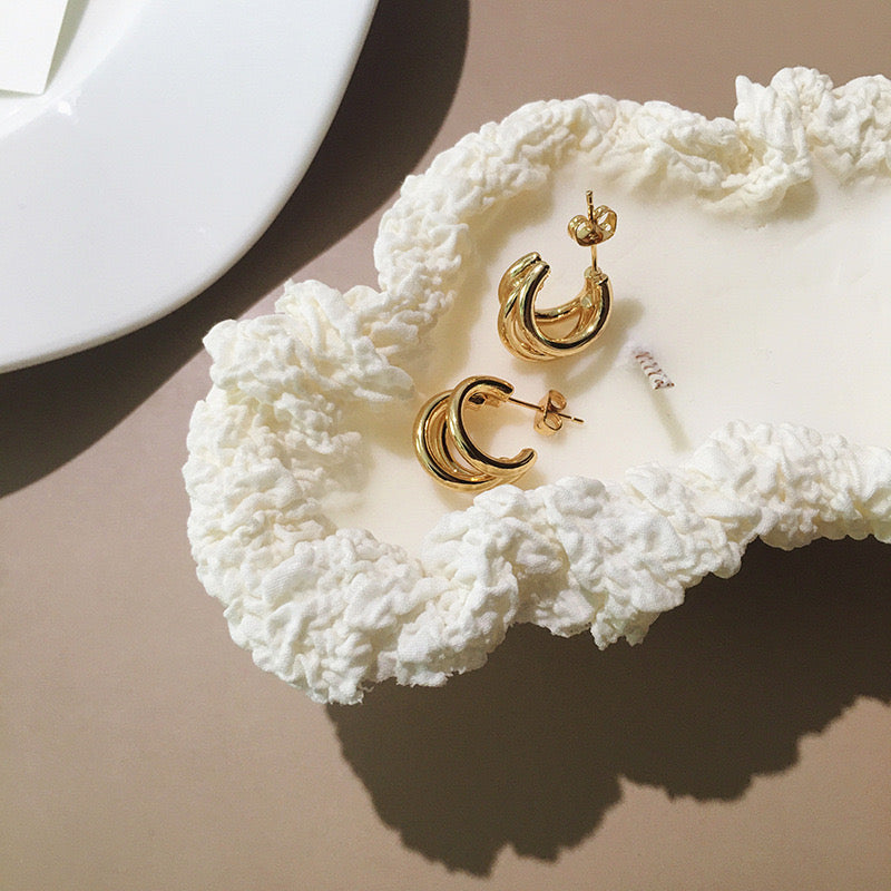 925 sterling silver multi-layered circle versatile earrings