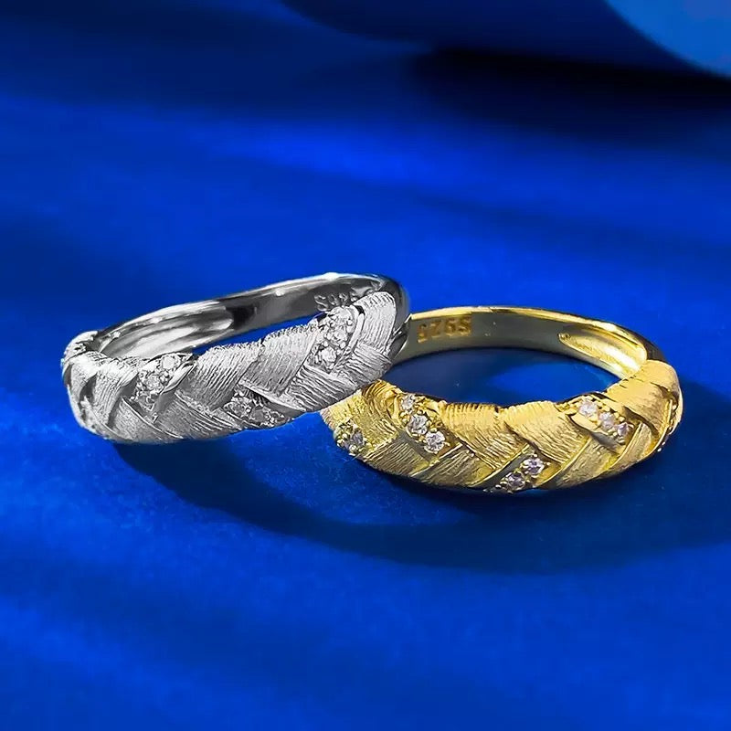 Sterling Silver Wheat Ear Braided Unique Style Ring