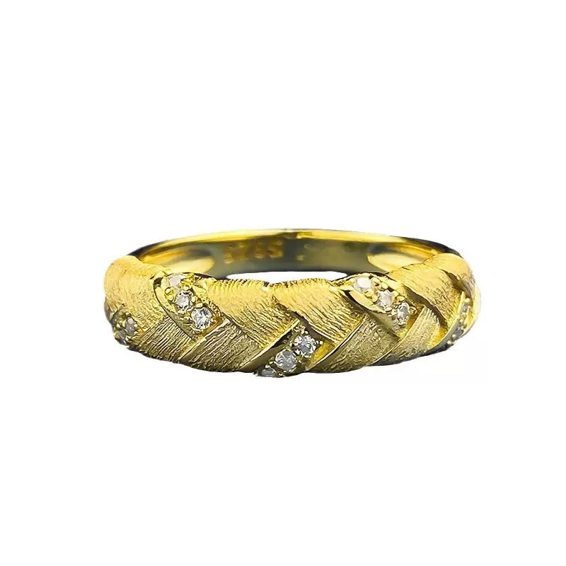 Sterling Silver Wheat Ear Braided Unique Style Ring