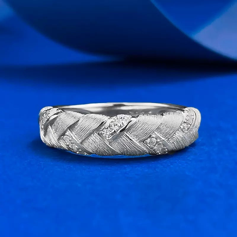 Sterling Silver Wheat Ear Braided Unique Style Ring