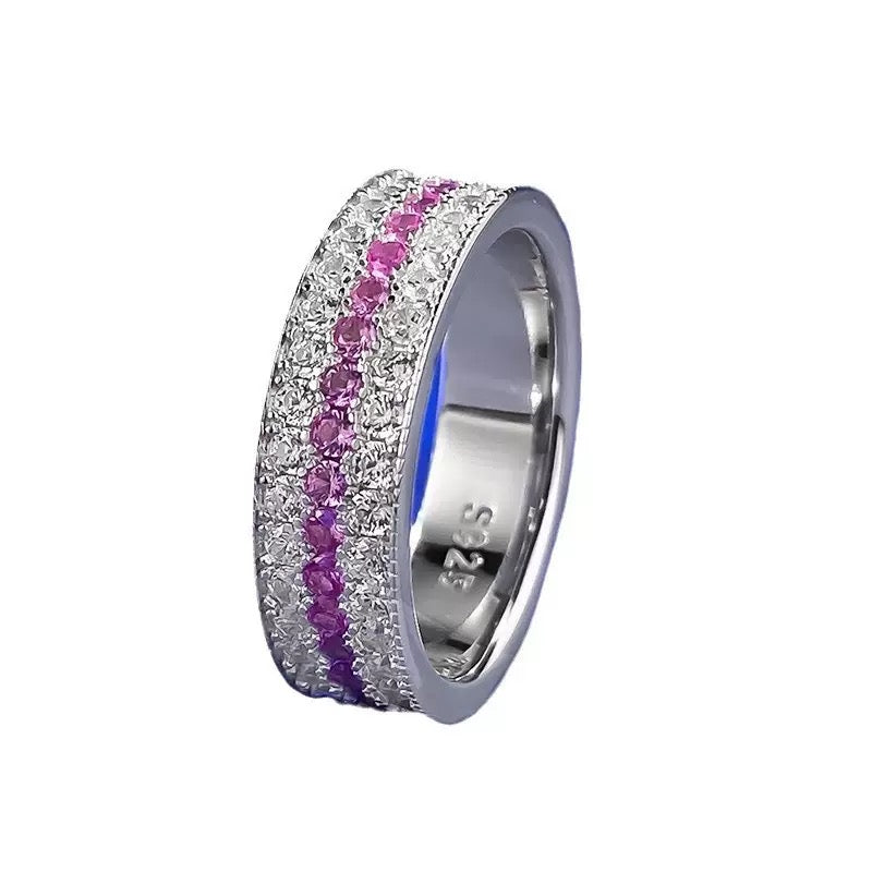 Sterling Silver Pink Diamond Ring