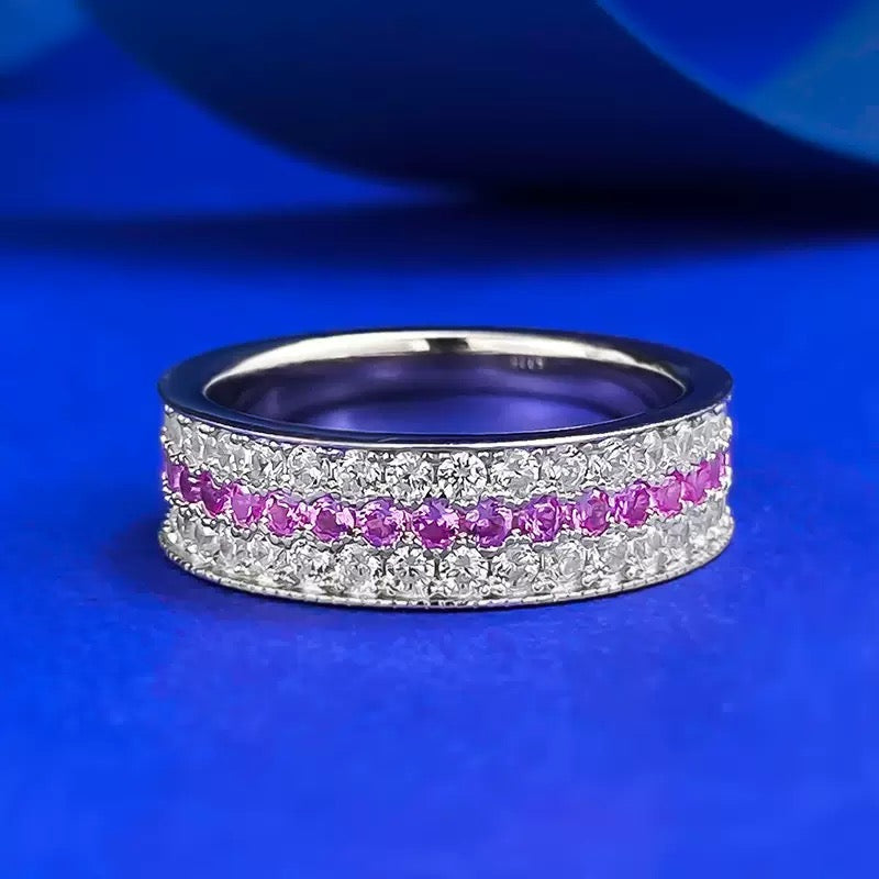 Sterling Silver Pink Diamond Ring