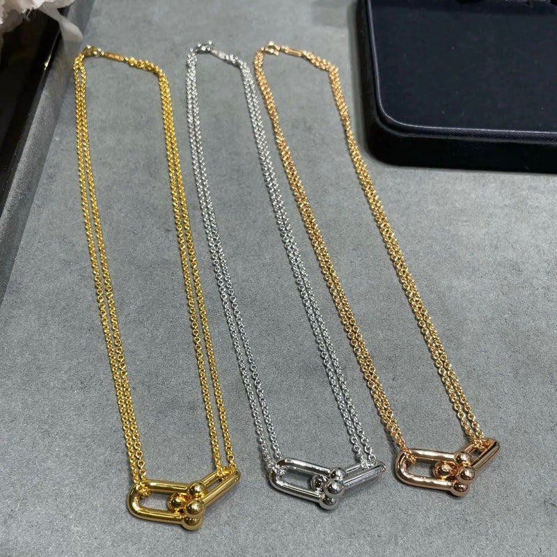 Large double link necklace