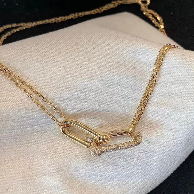 Large double link necklace diamonds