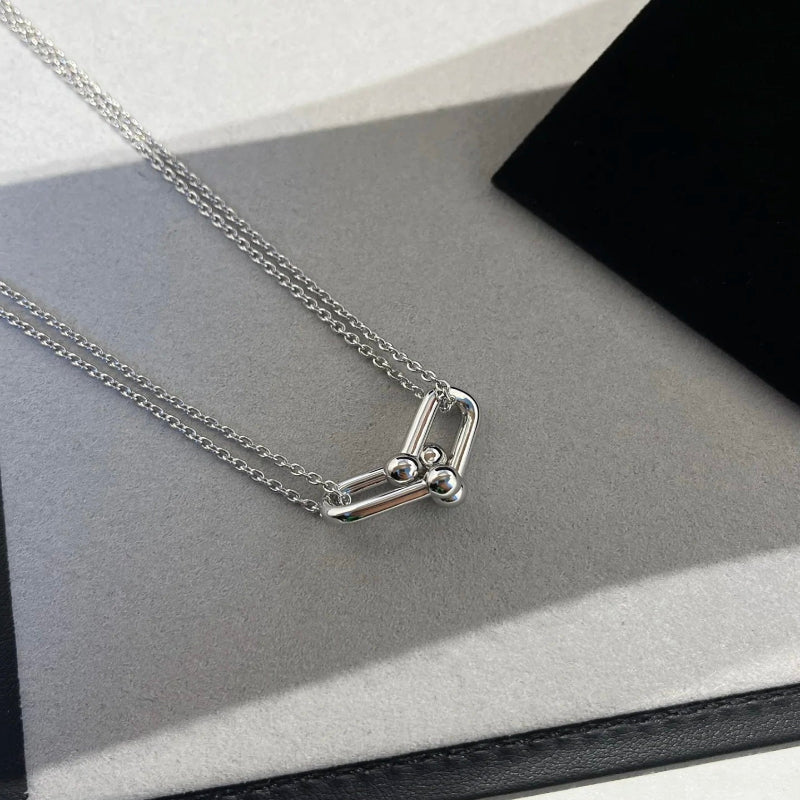 Large double link necklace