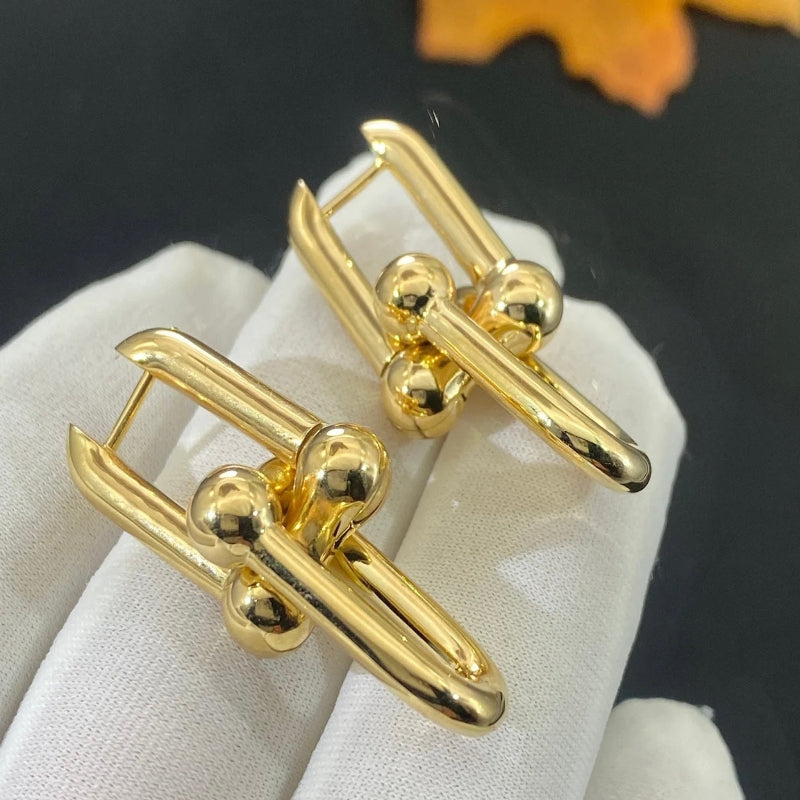 Large link earrings