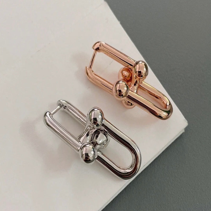 Large link earrings