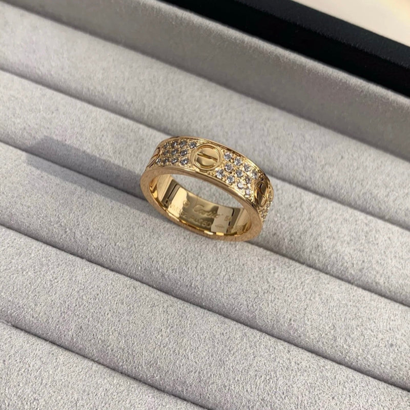 Love Ring Classic Model 3 rows diamond 6.5mm