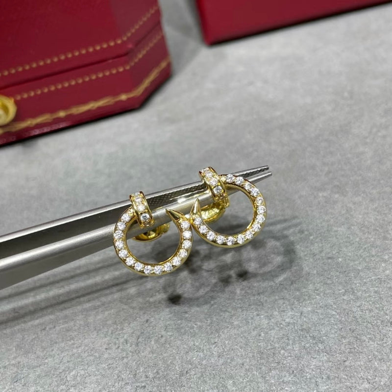 V gold 18K Nails earrings