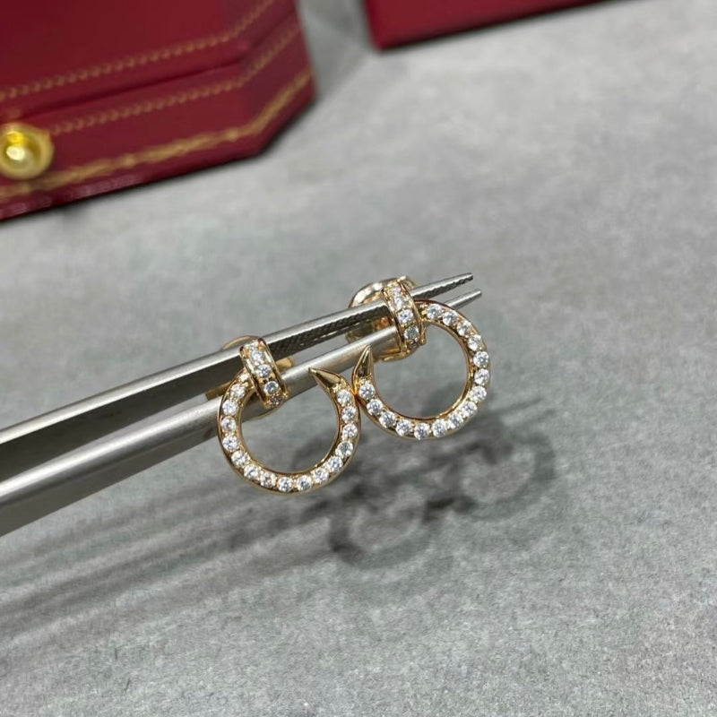V gold 18K Nails earrings