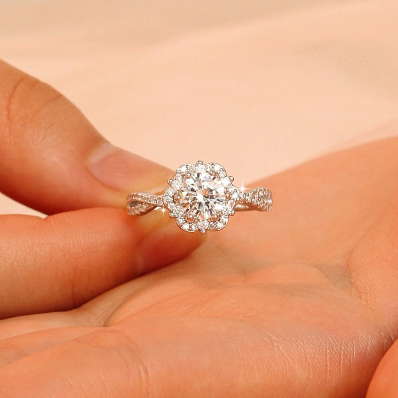 Anillo de moissanita de 1 quilate CrownJewel al por mayor