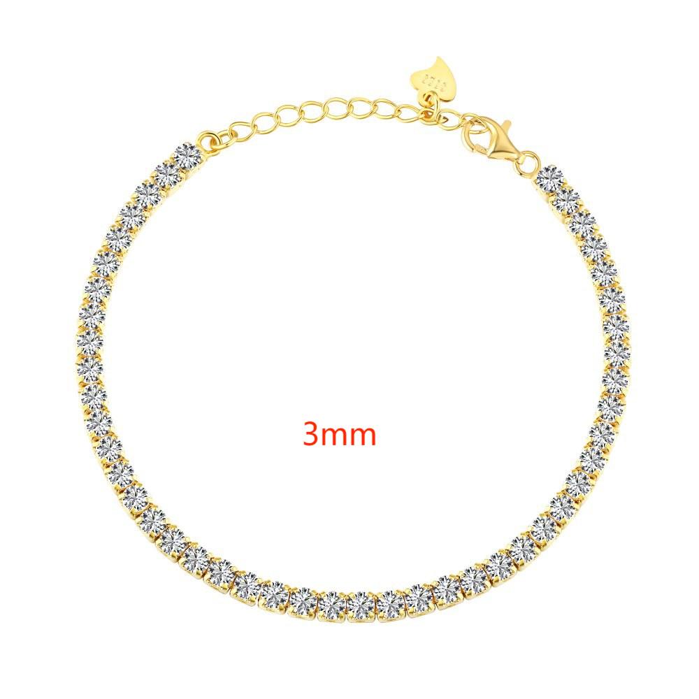 CrownJewel Tennis Bracelet Collection S925 sterling silver bracelet women's fashion single row diamond zircon bracelet jewelry