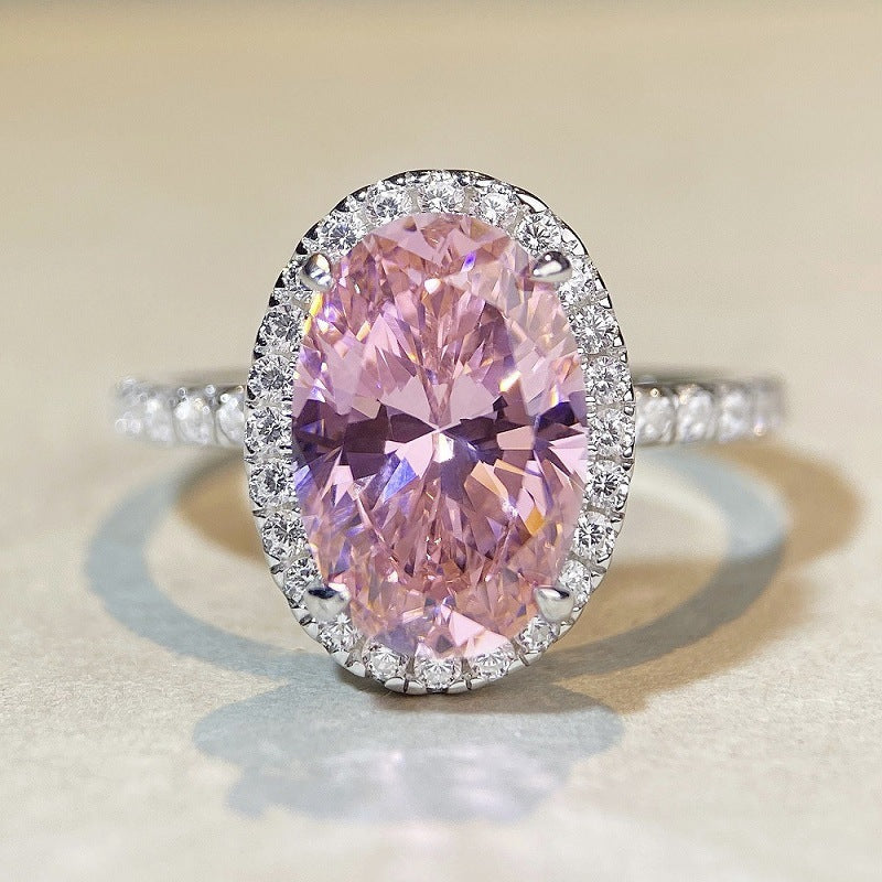 Anillo de diamantes de 4 quilates con alto contenido de carbono y plata esterlina CrownJewel
