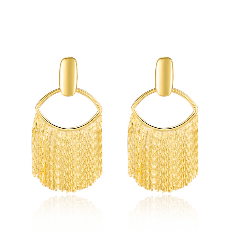 CrownJewel Sterling silver long tassel earrings