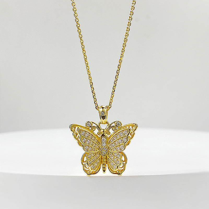 CrownJewel Rose gold butterfly pendant Necklace