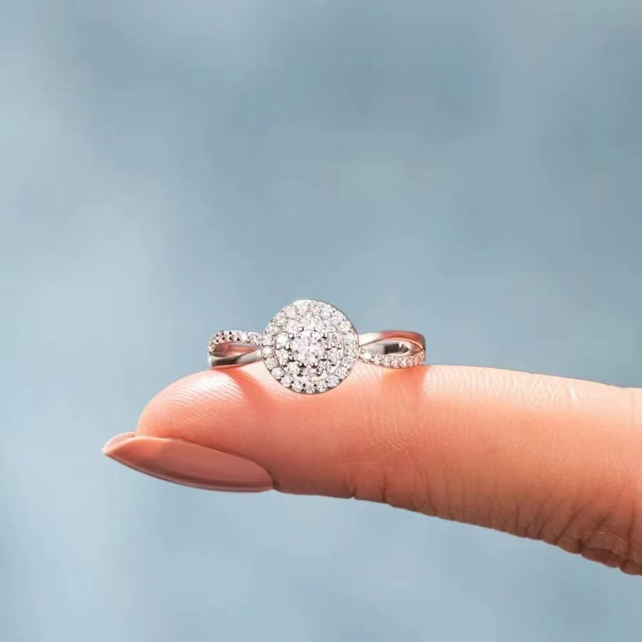 CrownJewel Sterling silver zircon and diamond ring