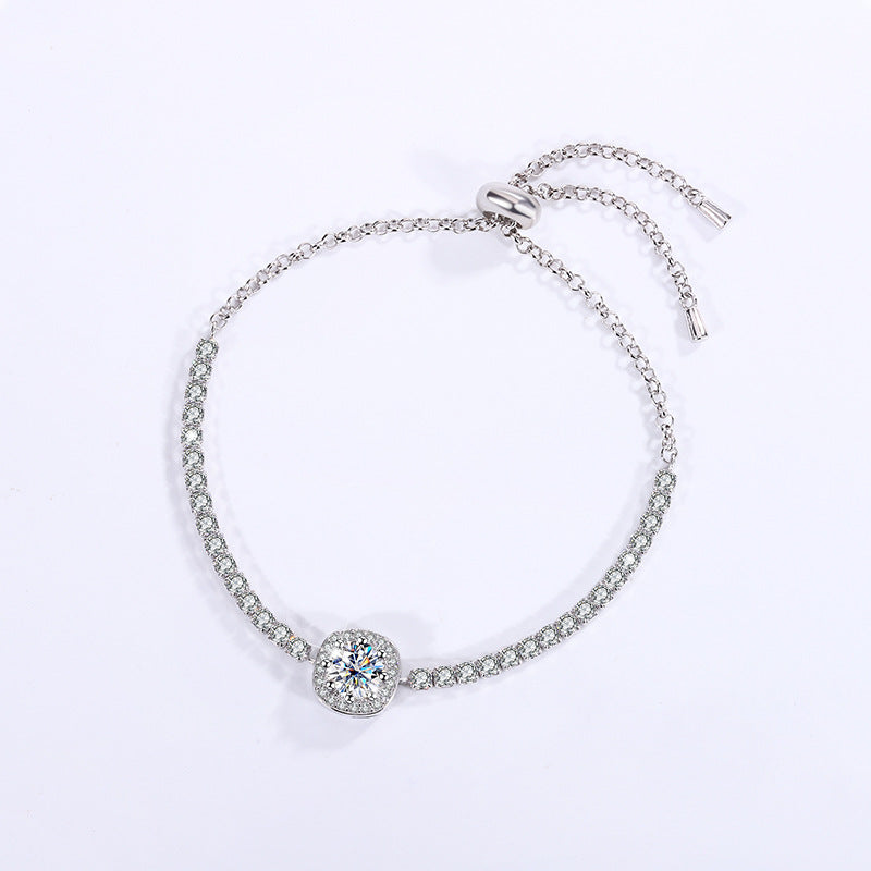 Pulsera CrownJewel de moissanita en plata de ley S925 para mujer.