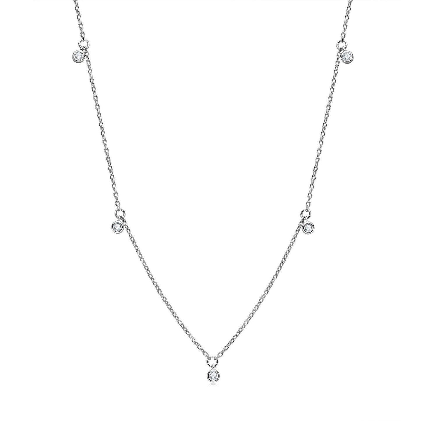 Collar CrownJewel con estrella de seis puntas de moissanita y cadena de clavícula de plata de ley S925.