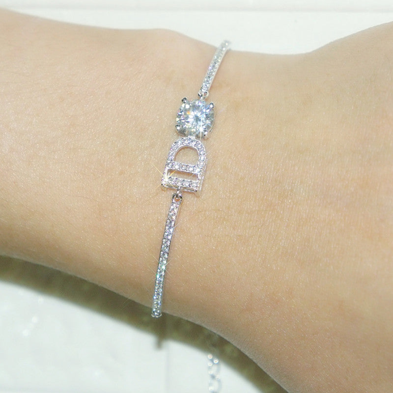 CrownJewel s925 sterling silver bracelet women's moissanite bracelet jewelry