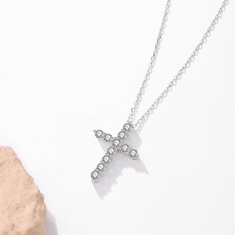 CrownJewel 18K Gold Plated Cross Necklace for Women