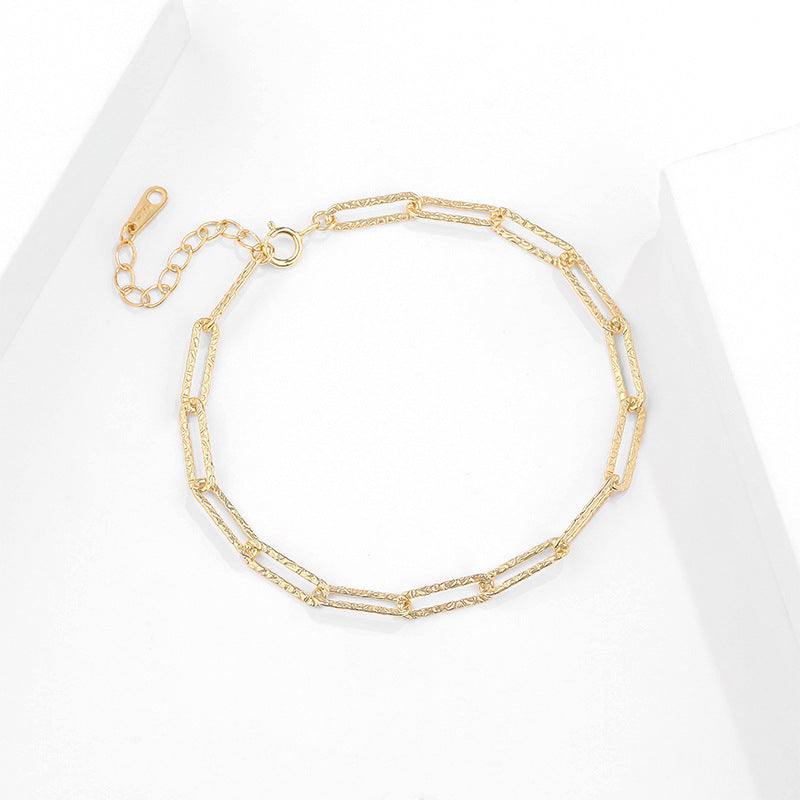 CrownJewel Sterling Silver Cross Chain Adjustable Bracelet