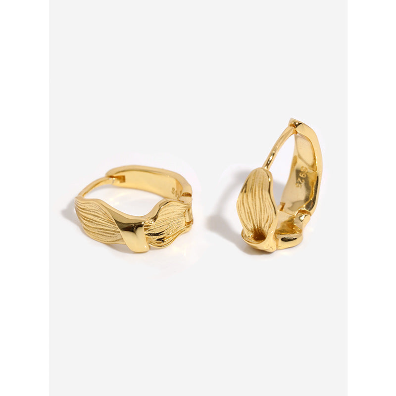 CrownJewel Sterling silver irregular hoop earrings