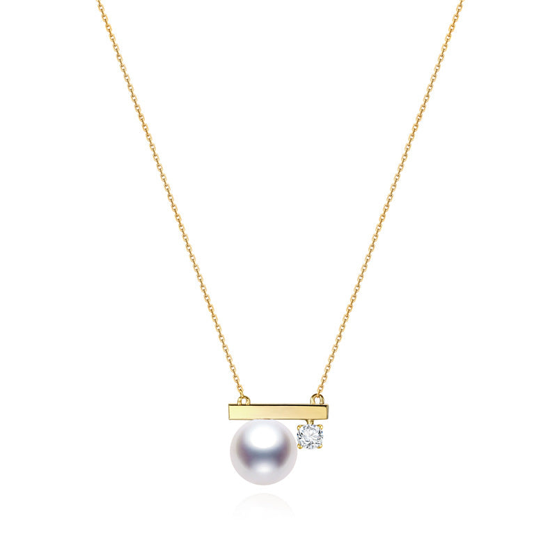 Collar CrownJewel S925 bañado en oro de 18 quilates con perla, circonita y diamantes.