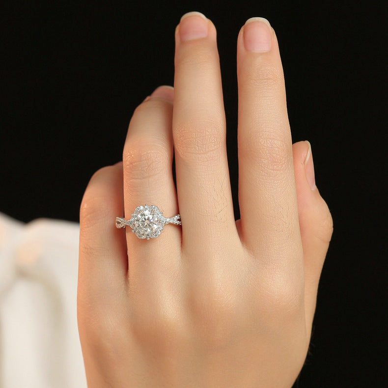Anillo de moissanita de 1 quilate CrownJewel al por mayor