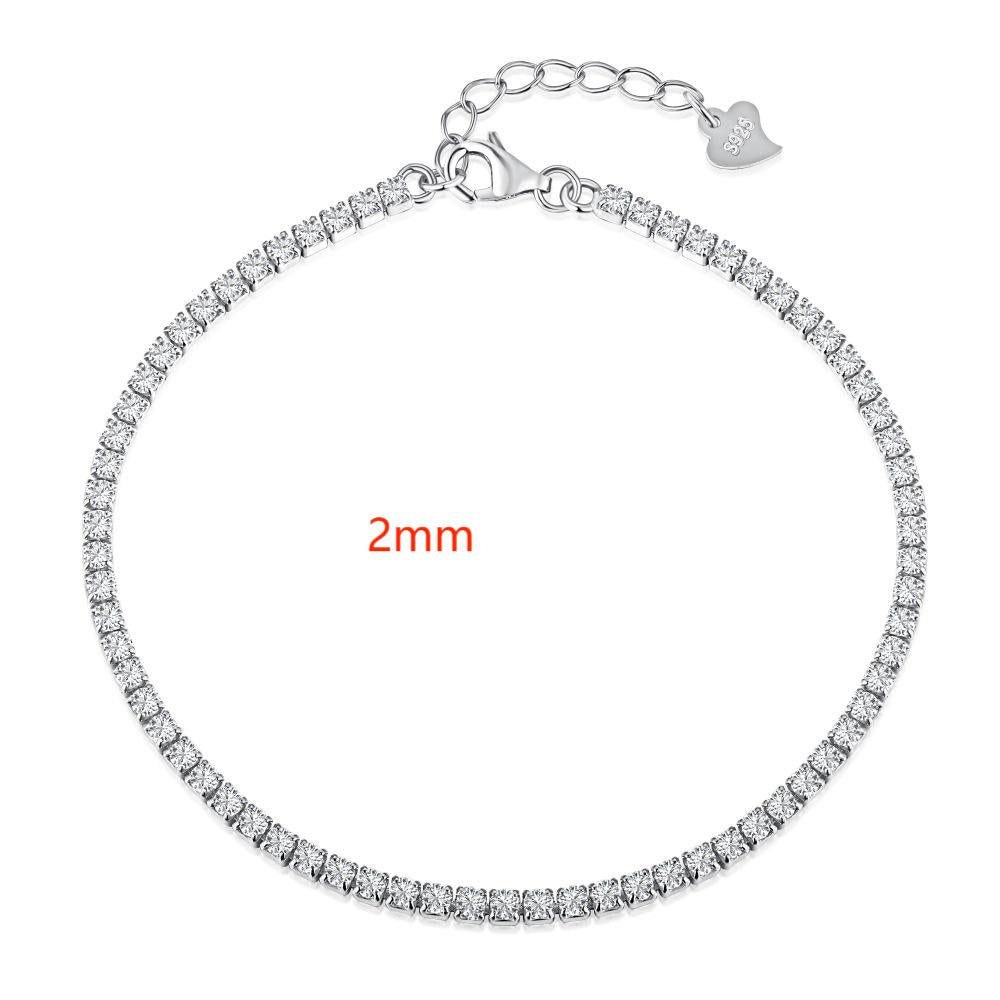 CrownJewel Tennis Bracelet Collection S925 sterling silver bracelet women's fashion single row diamond zircon bracelet jewelry