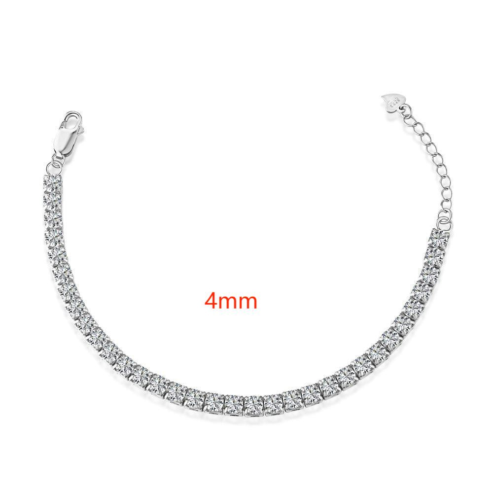CrownJewel Tennis Bracelet Collection S925 sterling silver bracelet women's fashion single row diamond zircon bracelet jewelry