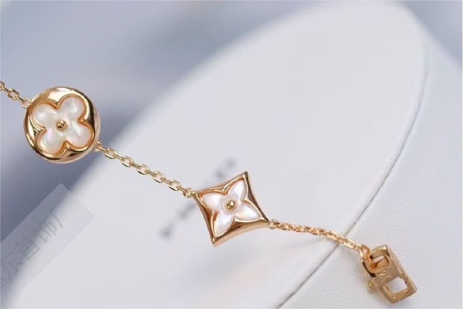 Color blossom bracelet 18K rose gold white mother-of-pearl bracelet